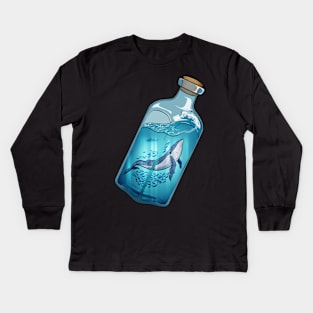 Whale Bottle Kids Long Sleeve T-Shirt